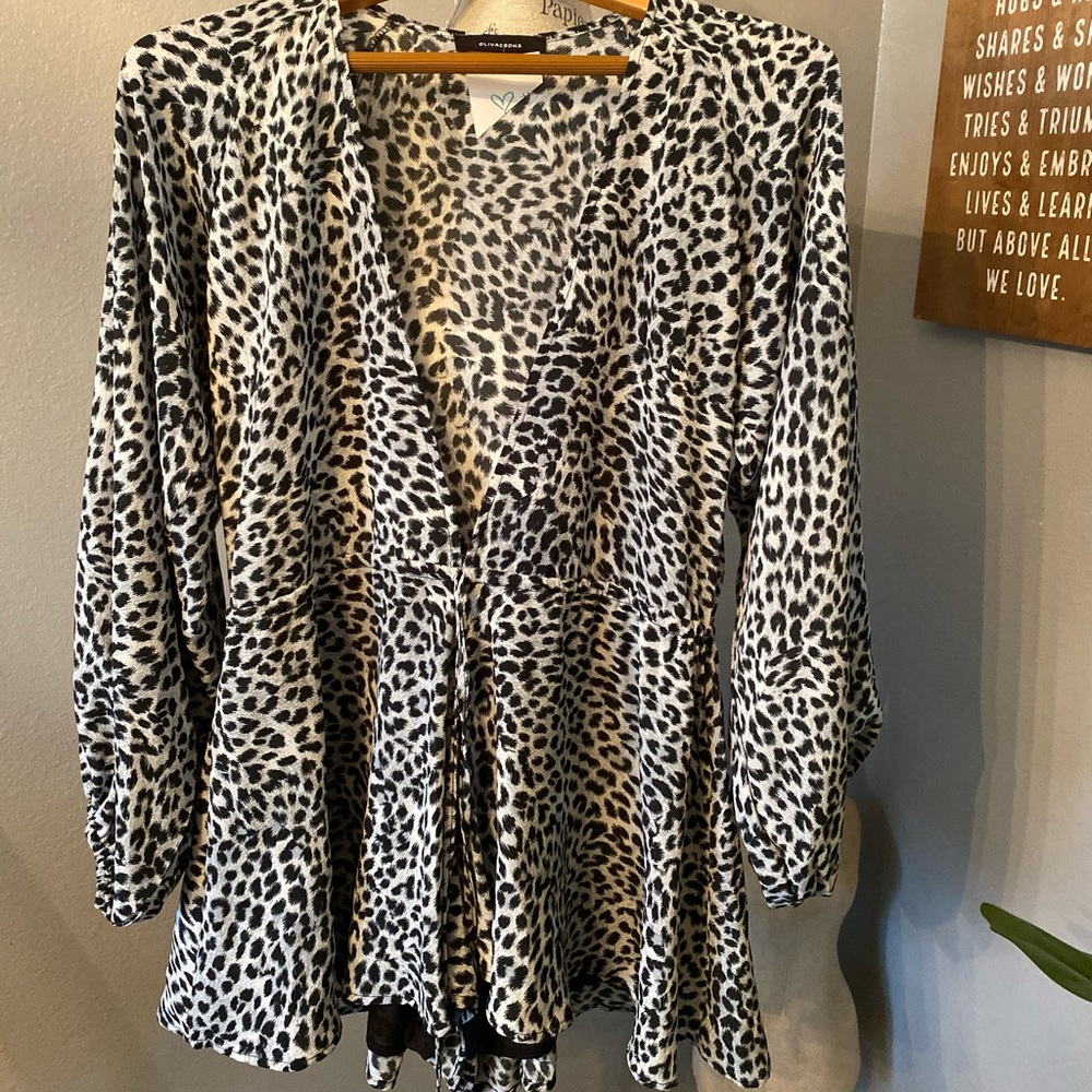 Olivaeous leopard print romper